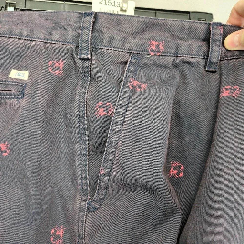 Izod‎ Saltwater Wash Crab Print Twill Shorts Mens 42x10.5